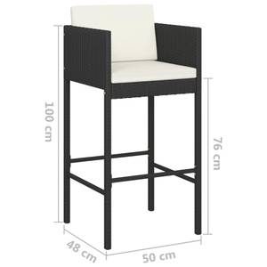 Garten-Bar-Set (5-teilig) 3012236-2 Schwarz - 70 x 70 cm - Anzahl Teile im Set: 5