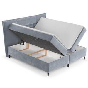 Boxspringbett Koussi II Taschenfederkern Blaugrau - Breite: 200 cm