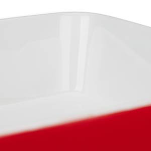 3er Auflaufform Set Rot - Weiß - Keramik - 33 x 6 x 20 cm