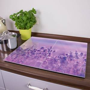 Herdabdeckplatten Lavendelmeer 2-teilig Glas - 52 x 1 x 60 cm