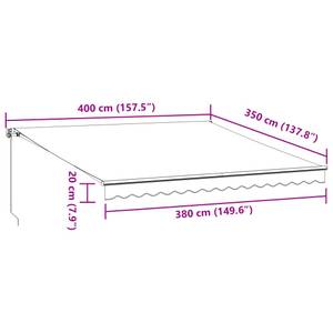 Auvent rétractable 3006542-4 Marron - 350 x 400 cm