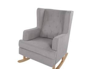 Fauteuil à bascule TRONDHEIM Gris - Gris lumineux - Chêne clair