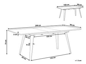 Table de salle à manger IRVINGTON Noir - Bois manufacturé - 160 x 75 x 90 cm