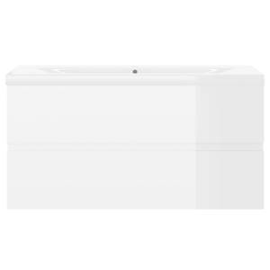 Meuble lavabo avec bassin 3007833-3 Blanc brillant - Largeur : 90 cm