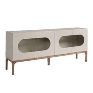 Sideboard aus Grau und Walnussholz Grau - Holzwerkstoff - 180 x 75 x 41 cm