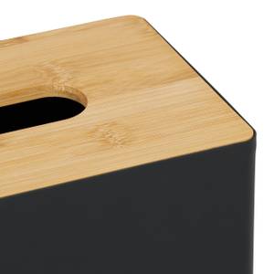 Boîte à mouchoirs couvercle bambou Noir - Marron - Bambou - Matière plastique - 26 x 10 x 14 cm