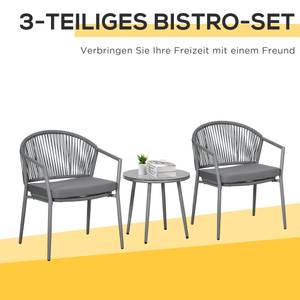 Rattan Bistroset 863-150V00LG Grau - Polyrattan - 62 x 78 x 58 cm