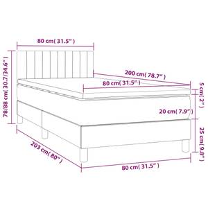 Lit à sommier tapissier 3017287-17 Taupe - 80 x 203 cm