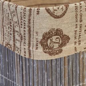 Aufbewahrungskorb 3er Set aus Bambus Beige - Braun - Grau - Bambus - Holzwerkstoff - Textil - 30 x 12 x 20 cm