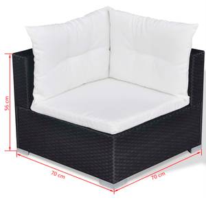 Garten-Lounge-Set (10-teilig) 296260 Schwarz - Kunststoff - Polyrattan - 66 x 70 x 108 cm