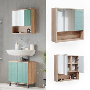 Armoire de toilette Agasta 39629 Vert émeraude - Imitation chêne de Sonoma