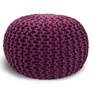 Pouf Sitzpouf Bodenkissen Strickhocker Violett