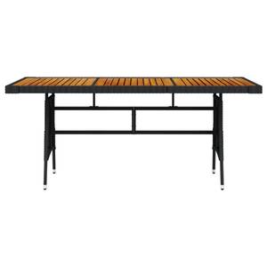 Table de jardin Noir - Polyrotin - Bois/Imitation - 160 x 72 x 160 cm