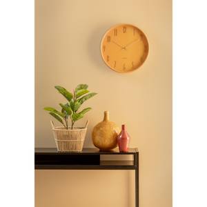 Horloge murale en bois D40cm Jaune