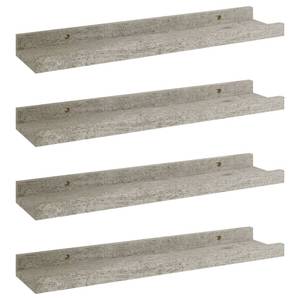 Wandregal  (4er Set) 3009966-2 Beton Dekor - Breite: 40 cm - Anzahl Teile im Set: 4