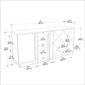 Sideboard Luna Walnuss Dekor - Weiß