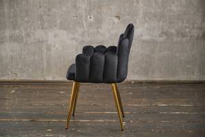 Chaise FREJA Velvet pied or Noir