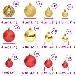 Weihnachtskugel (100er Set) 295555 Gold - Rot