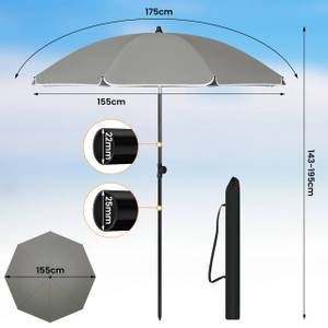 Sonnenschirm knickbar Hilbin 175 x 195 x 175 cm