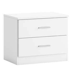 Nachttisch Dublin 2 Schubladen Weiß Weiß - Holzwerkstoff - 50 x 41 x 33 cm