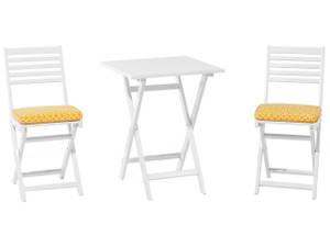 Bistro Set FIJI 3-tlg Weiß - Gelb