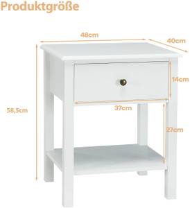 Nachttisch Nachtkommode Weiß - Holzwerkstoff - 40 x 59 x 48 cm