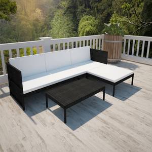 Gartenmöbel-Set Schwarz - Polyrattan - 180 x 58 x 58 cm