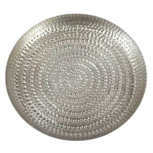 Tablett Zana Silber - Metall - 30 x 4 x 30 cm