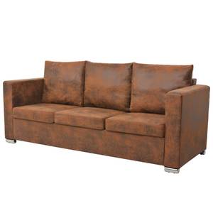 Sofa(3er Set) 274886 Braun - Holzwerkstoff - Kunstleder - 191 x 82 x 73 cm