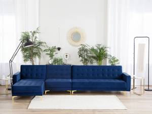 Canapé d'angle ABERDEEN Bleu - Doré - Bleu marine - Largeur : 347 cm