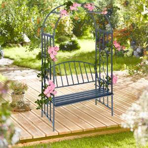 Arche à roses jardin banc arceau Gris - Métal - 115 x 205 x 50 cm