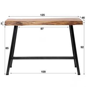 Bartisch Tejas Schwarz - Braun - Metall - Massivholz - Holzart/Dekor - 125 x 92 x 46 cm