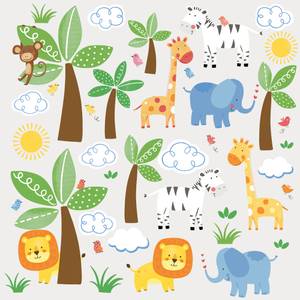 Stickers ANIMAUX DE LA JUNGLE Matière plastique - Textile - 25 x 32 x 32 cm