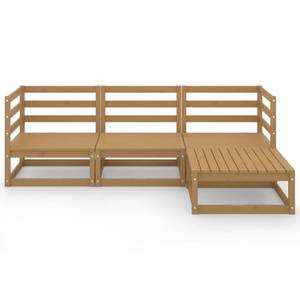 Garten-Lounge-Set (4-teilig) 3009923-1 Braun - Massivholz - Holzart/Dekor - 70 x 30 x 70 cm