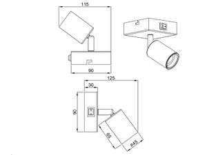 Wandstrahler Minda Silber