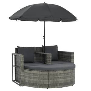 Gartenstuhl Grau - Polyrattan - 54 x 36 x 119 cm