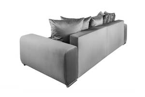 Sofa ELEGANCIA Grau - Silber - Textil - 285 x 90 x 104 cm