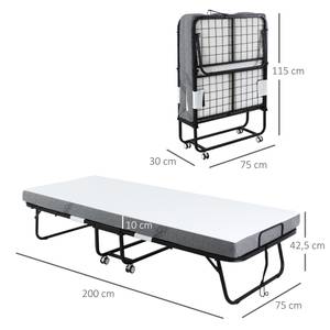 Klappbett 831-516 Weiß - Metall - 80 x 43 x 200 cm