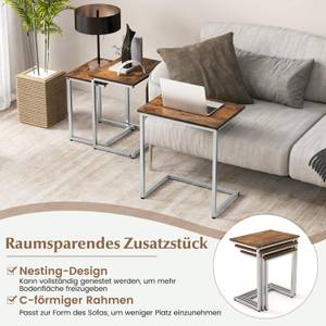 Beistelltische JV11186 Braun - Holzwerkstoff - 35 x 57 x 50 cm