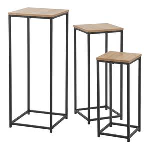 Set de 3 tables d'appoint Kontiolahti Beige - Métal - 35 x 90 x 35 cm