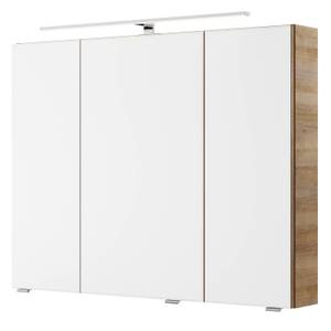 Waschplatz Kombi Eiche mit Keramikbecken Braun - Holzwerkstoff - 90 x 200 x 45 cm