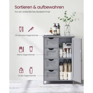 Badezimmerschrank Vientiane Grau - Holzwerkstoff - 55 x 82 x 30 cm