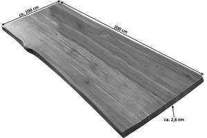 Tischplatte Baumkante IDA Braun - Massivholz - Holzart/Dekor - 100 x 3 x 200 cm