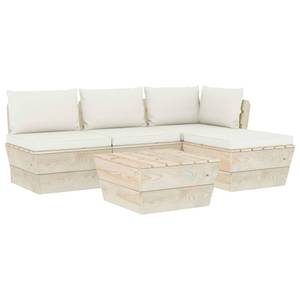 Garten-Lounge-Set (5-teilig) 3016490-8 Weiß - Holzwerkstoff - Holzart/Dekor - 60 x 30 x 60 cm