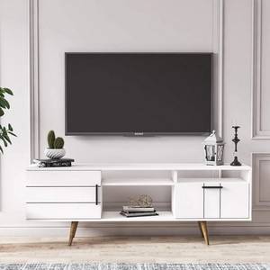 Meuble Tv Termini blanc Blanc - Bois manufacturé - 180 x 64 x 37 cm