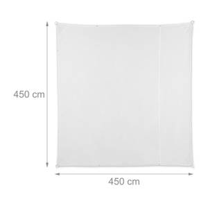 Voile d'ombrage carrée en blanc Blanc - Métal - Textile - 450 x 1 x 450 cm