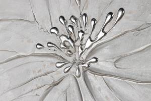 Acrylbild handgemalt Frozen Flowers Beige - Weiß - Massivholz - Textil - 150 x 50 x 4 cm