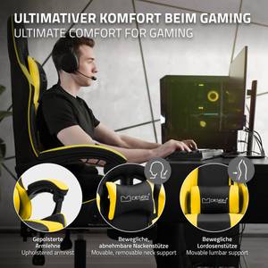 Gaming Stuhl mit Massagefunktion Schwarz - Gelb