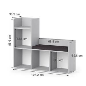 Kinderregal Luigi 38793 Grau - Holzwerkstoff - 107 x 53 x 30 cm