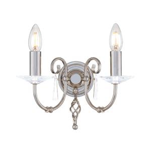 Lampe murale CANDELA Gris métallisé - Argenté - 32 x 17 cm